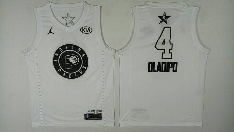 Men Indiana Pacers 4 Oladipo White 2108 All Stars NBA Jerseys